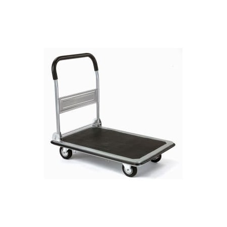 Global Equipment Folding Platform Truck 35x23 Solid Steel Deck 5" Rubber Wheels 600 Lb. Cap. 241374